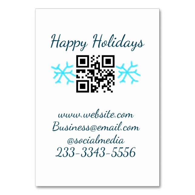 simple custom QR code add your name text  Classic  Table Number (Front)