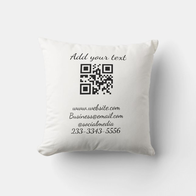 simple custom QR code add your name text  Classic  Throw Pillow (Front)