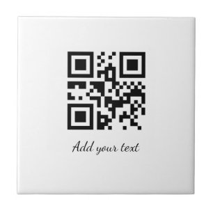simple custom QR code add your name text Classic Tile