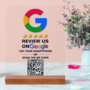 Simple Custom Qr Code Google Review Acrylic Sign