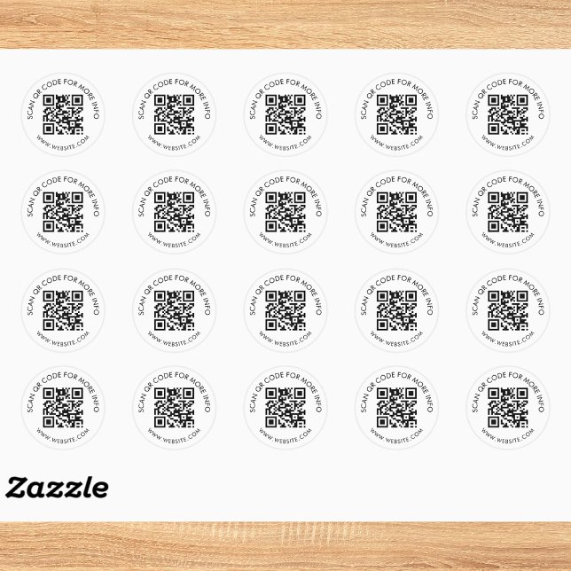 Simple Custom QR Code Marketing Classic Round Sticker (Creator Uploaded)