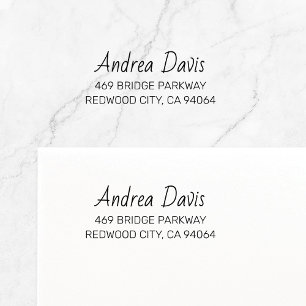 Simple Custom Return Address 02. Script Font . Self-inking Stamp