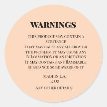 simple custom small business warnings product labe