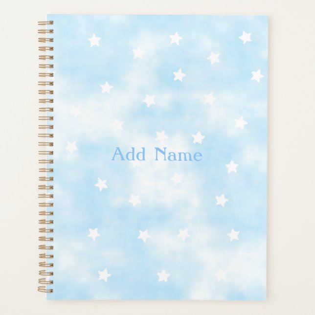 Simple Custom Stars Sky Watercolor Planner (Front)