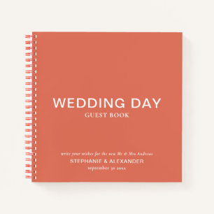 Simple Custom Terracotta Wedding Guest Book