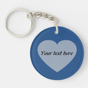 Simple Custom Text Heart Design Keychain