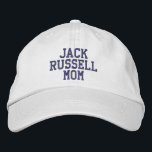 Simple custom text Jack Russell Mom Embroidered Hat<br><div class="desc">Cute pink baseball hat for Jack Russell moms with your superpower for all to see embroidered in dark stitching on the front of the cap - colours and text are customizable - by katz_d_zynes | Part of katzdzynes’ Gifts for Jack Russell Terrier lovers collection >>> https://www.zazzle.com/collections/119111196556597948</div>