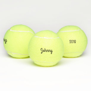 Simple Custom Text Name and Date Tennis Balls