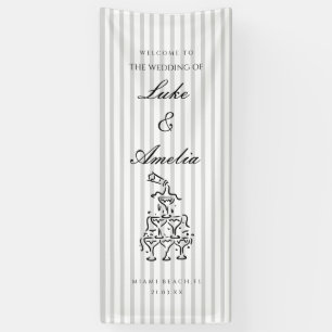 Simple Custom Wedding Welcome Banner, Personalized Banner