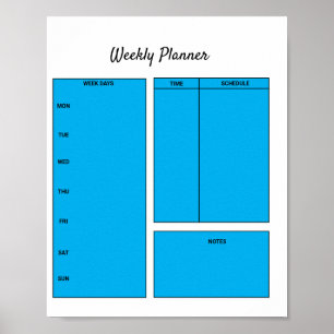 simple custom weekly planner to do list task poster