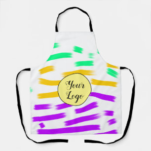 simple custom yellow blue watercolor add logo mini apron