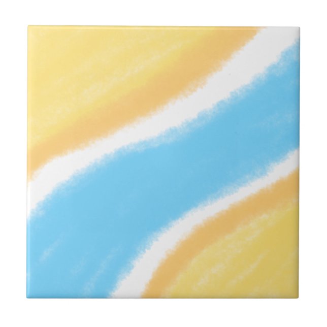 simple custom yellow blue watercolor add logo mini tile (Front)