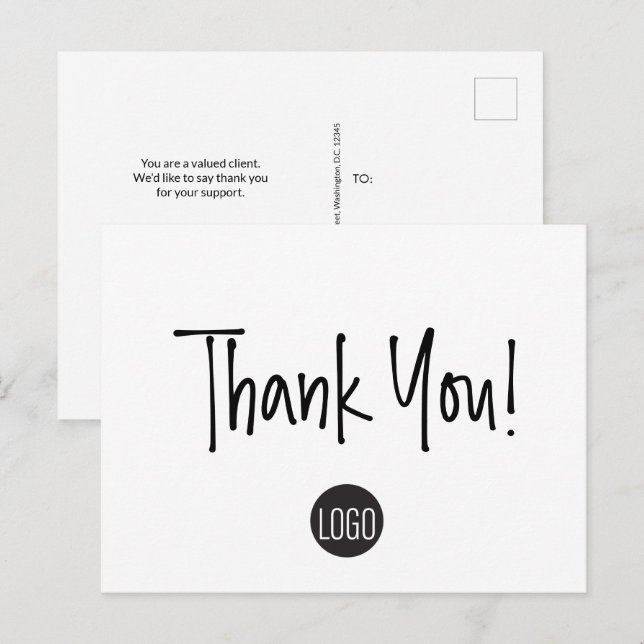 Simple Customer Appreciation Business template Postcard (Front/Back)