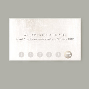 Simple Customer Loyalty 6 Punch White Marble