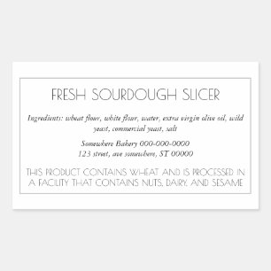 Simple Customizable Baking Label