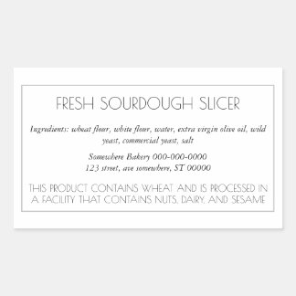 Simple Customizable Baking Label