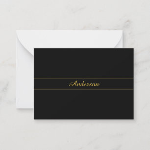 Simple Customizable Gold & Black Text Design Card