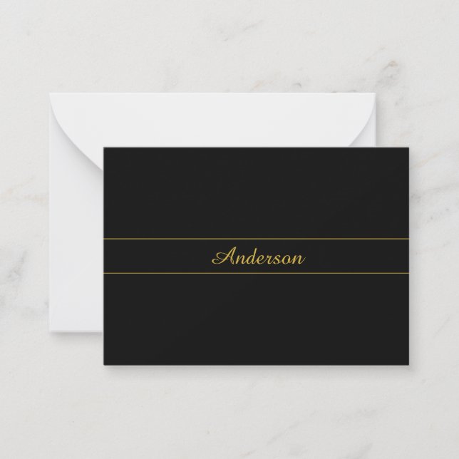 Simple Customizable Gold & Black Text Design  Card (Front)