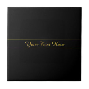 Simple Customizable Gold & Black Text Design  Tile
