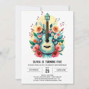 Simple Customizable Guitar Birthday Invitation