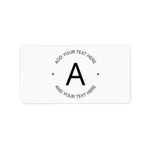 Simple Customizable Text   White & Black Label