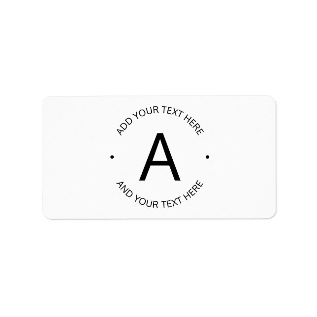 Simple Customizable Text | White & Black Label (Front)