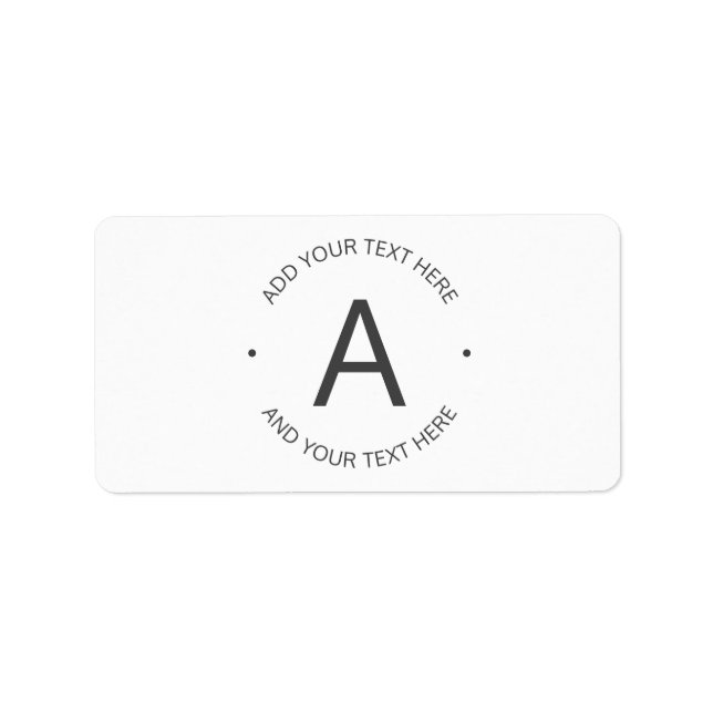 Simple Customizable Text | White & Grey Label (Front)