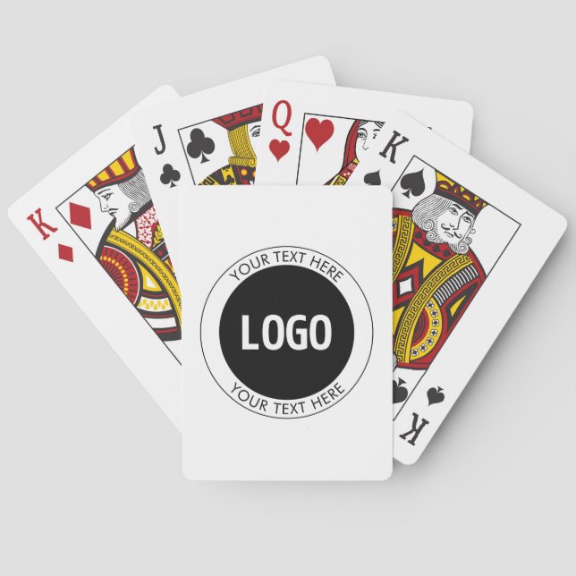 Simple Customizable Text & Your Logo or Image Playing Cards (Back)