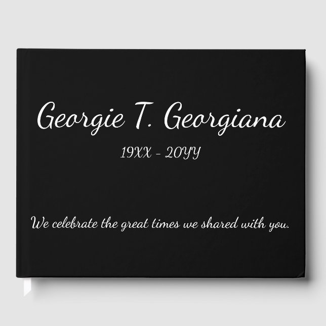 Simple & Customized Memorial Guest Book (Front)