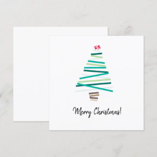 simple cute abstract Christmas tree merry Holiday Card