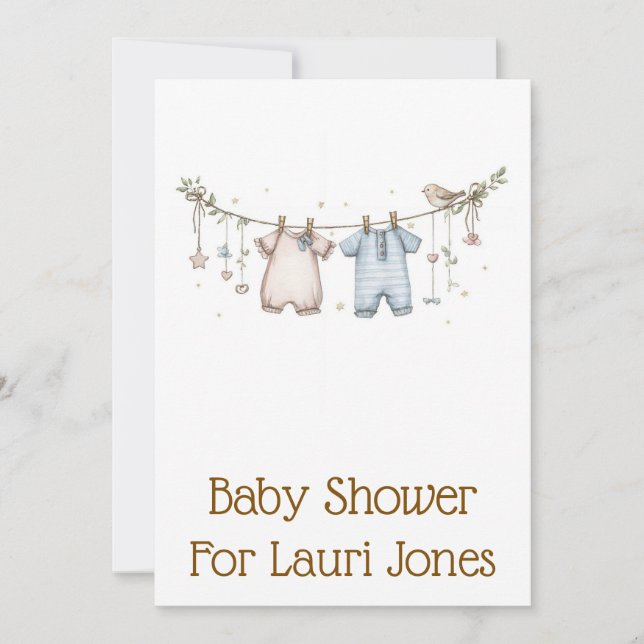 Simple cute affordable baby shower invites (Front)