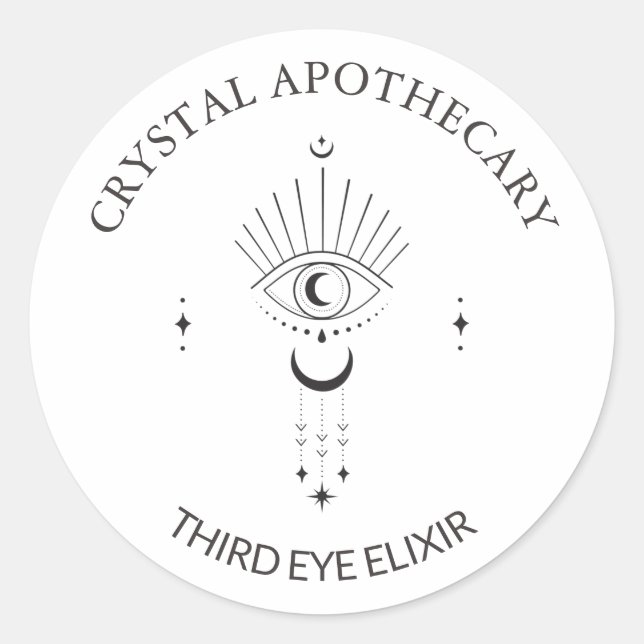 Simple Cute Apothecary Third Eye  Classic Round Sticker (Front)