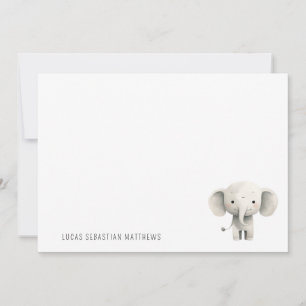Simple Cute Baby Elephant Kids Personalized Card
