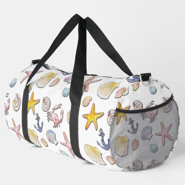 Simple Cute Beach Design  Duffle Bag (Right Corner)