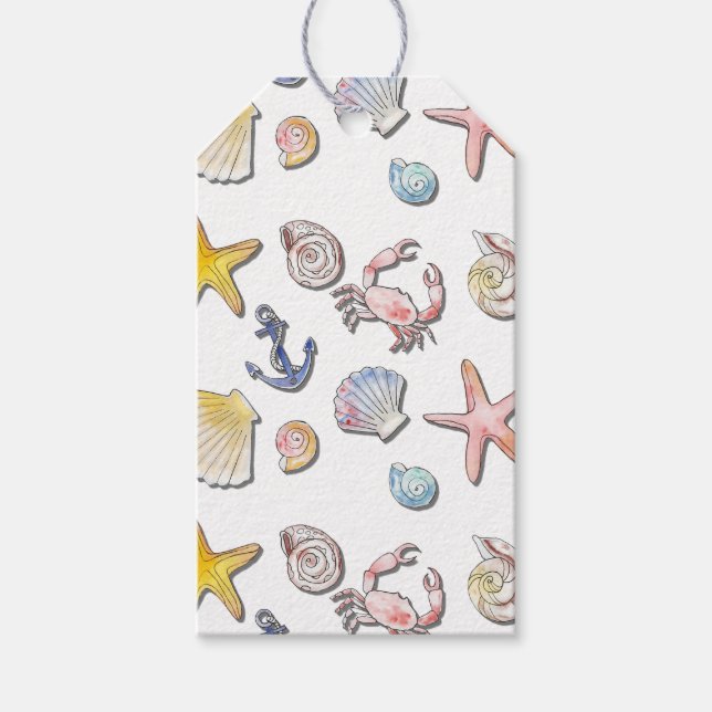 Simple Cute Beach Design  Gift Tags (Front)