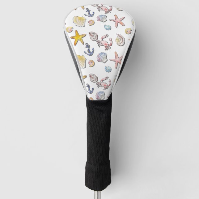 Simple Cute Beach Design  Golf Head Cover (Front)