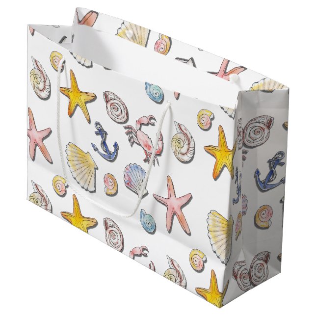 Simple Cute Beach Design  Large Gift Bag (Front Angled)