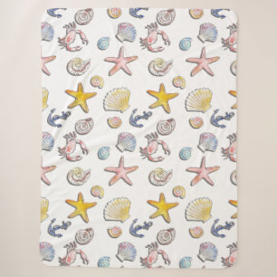 Simple Cute Beach Design Sherpa Blanket