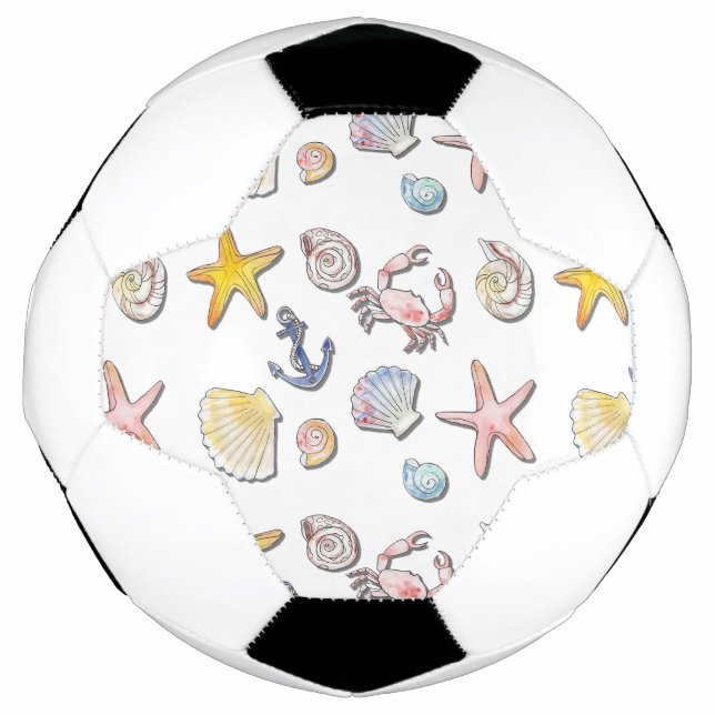 Simple Cute Beach Design  Soccer Ball (Front)