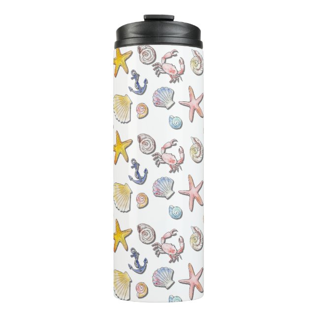 Simple Cute Beach Design  Thermal Tumbler (Front)