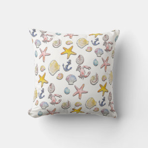 Simple Cute Beach Design Throw Pillow