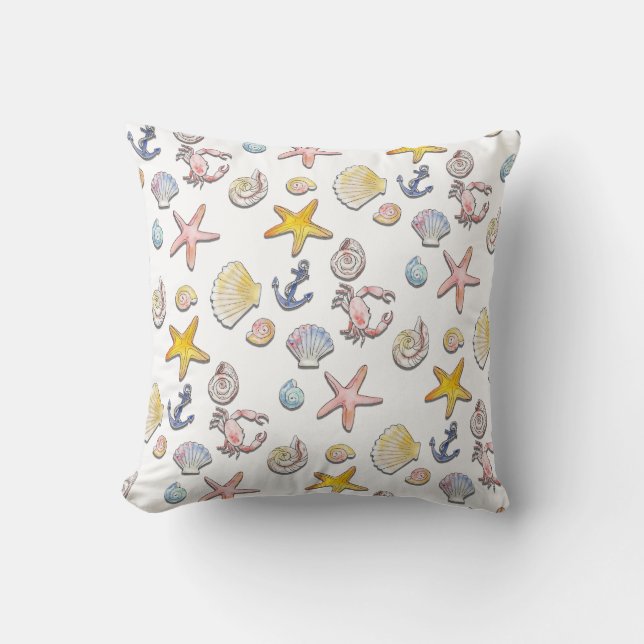 Simple Cute Beach Design  Throw Pillow (Front)