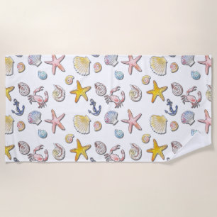 Simple Cute Beach Design  Towel