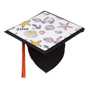 Simple Cute Beach Design Year Graduation Cap Topper