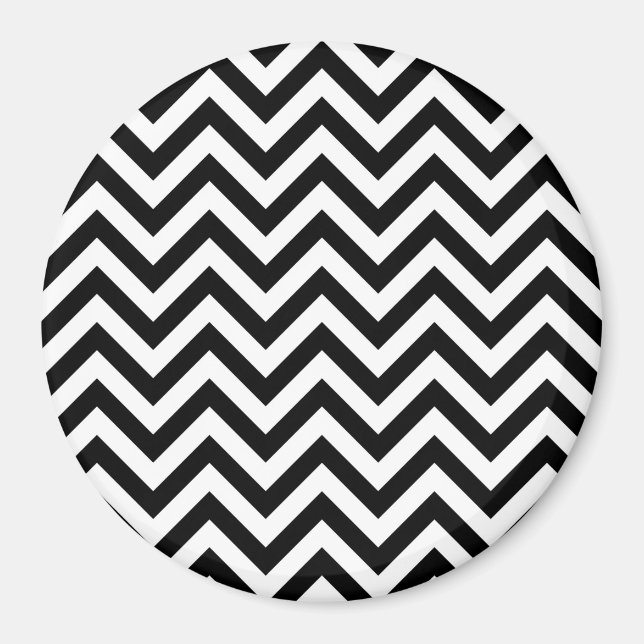 Simple Cute Black White Chevron Pattern Magnet (Front)