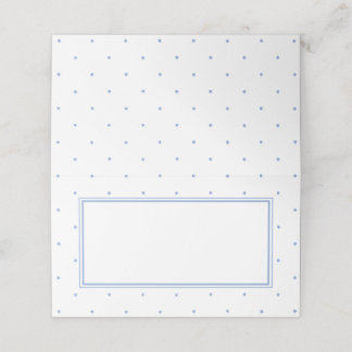 Simple Cute Blue Polka Dots Baby Shower Place Card