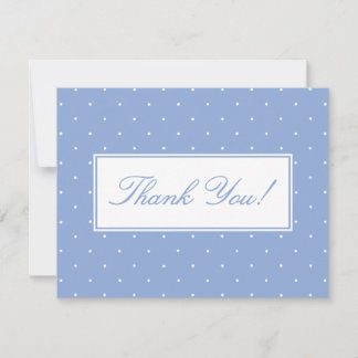 Simple Cute Blue Polka Dots Baby Shower Thank You Card