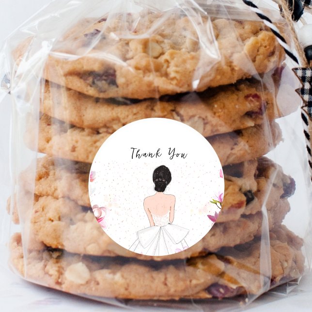 Simple cute bridal shower classic round sticker (Creator Uploaded)