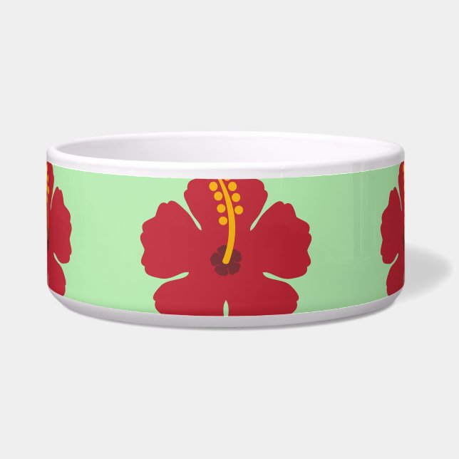 Simple Cute Cartoon Red Hibiscus Flower (Front)