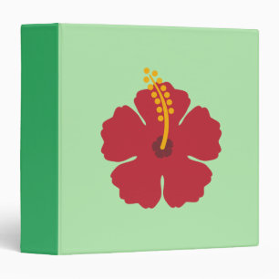 Simple Cute Cartoon Red Hibiscus Flower Binder